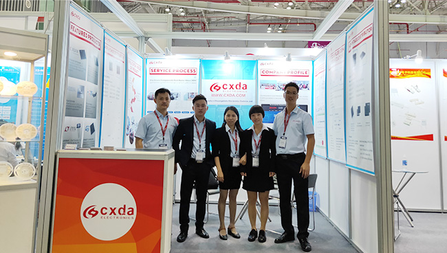 CXDA team at the company exhibition booth in 2018
