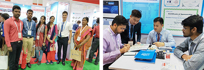CXDA team meeting customers at Electronica India in 2018